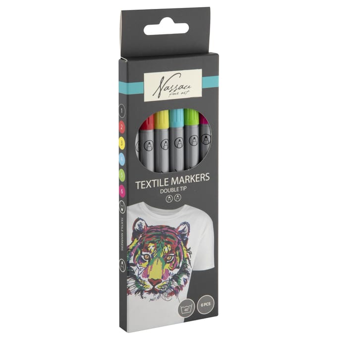 Creative Craft Group Nassau Textiel Dual Markers - 6 pcs.