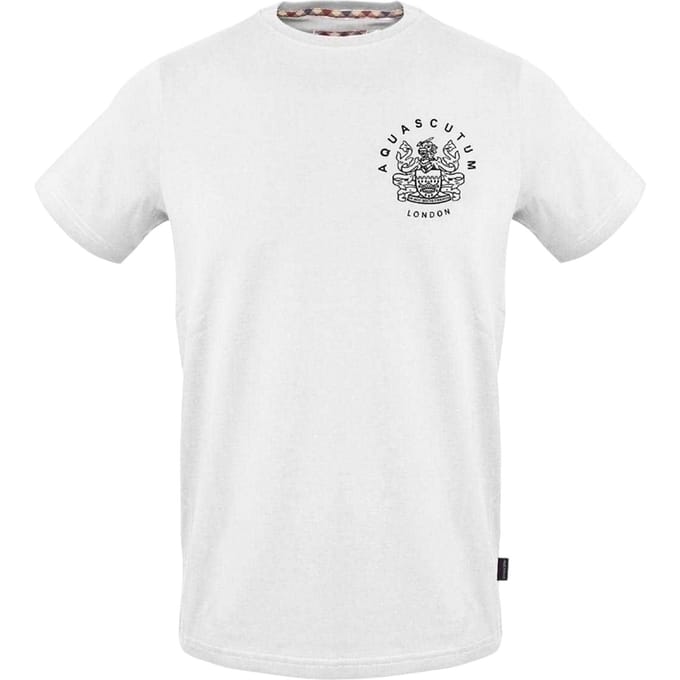 Aquascutum Heren Logo Crew Neck Regular T-shirt (Wit)