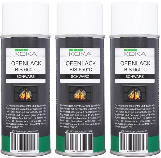 3x Ovenverfspray Zwart Mat