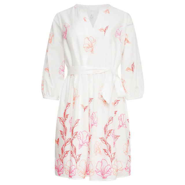 Smashed Lemon 25263 te bloemen geborduurde korte jurk met v-hals |