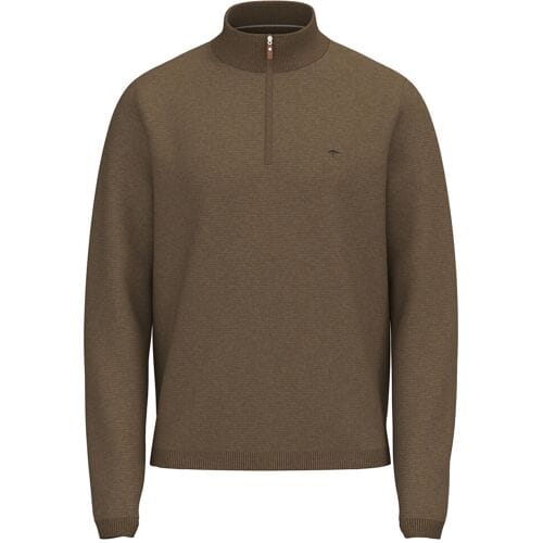 Fynch-Hatton Trui Air Cotton Troyer Zip Elephant Grey / male