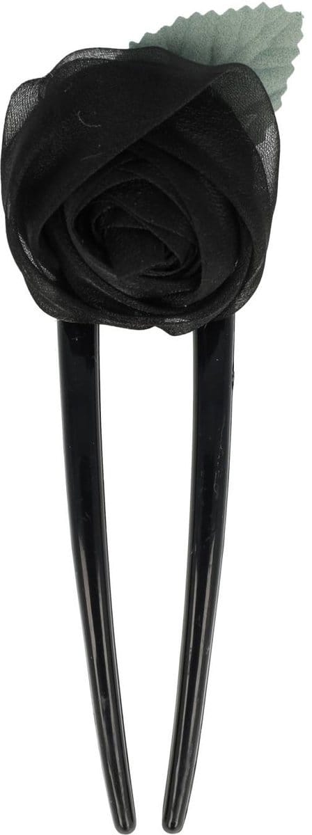Haarsoires Haarvork 11cm - Bloem - Haarpin voor Knot - Zwart