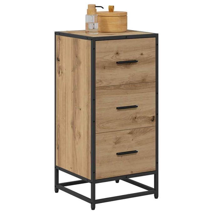 vidaXL - Dressoir - Artisan - Eiken - 35.5 - x - 35 - x - 76 - cm