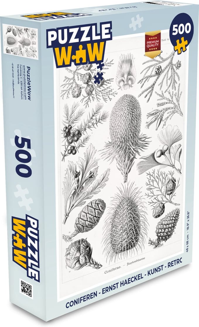 Puzzel Coniferen - Ernst Haeckel - Kunst - Retro - Illustratie - Natuur - Legpuzzel - Puzzel 500 stukjes