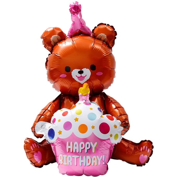 Feestdecoratie Taart Beer Ballon bruin