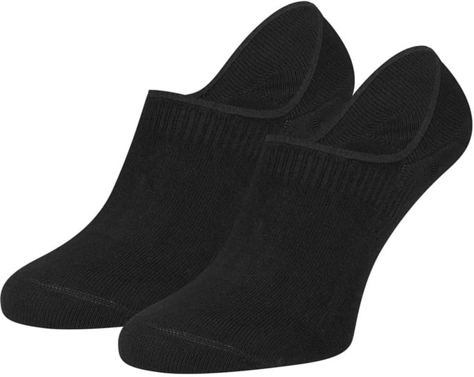 Basset - Unisex Invisible Bamboo Footies - 2-Pack - Maat 39/42 - Zwart