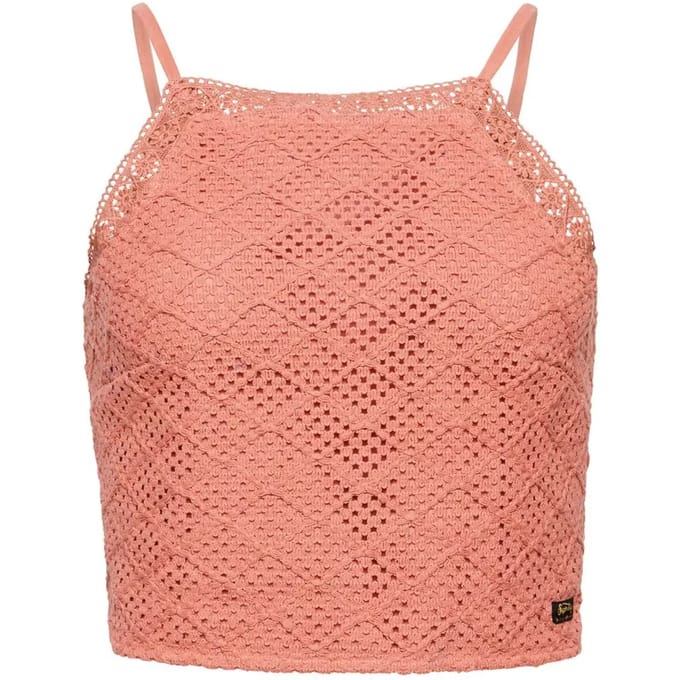 Superdry - Kort Vintage gehaakt topje - Dames - Tops