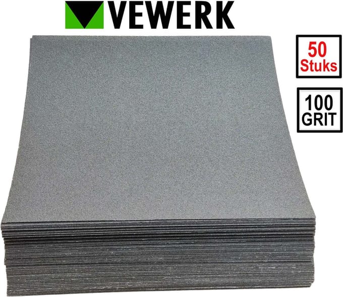 50 Vellen linnen schuurpapier / schuurlinnen korrel 100