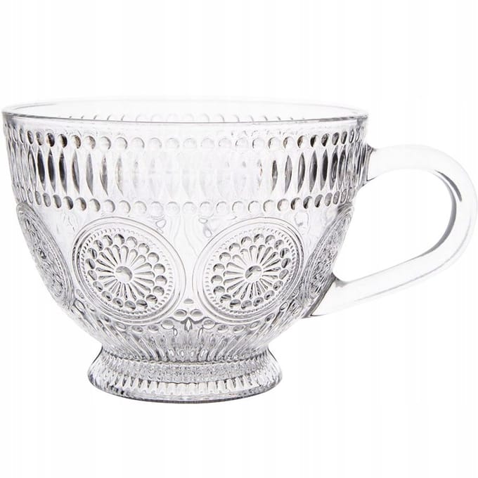 Grote Glazen Mok met Oor en Voet - 430ml - Decoratief