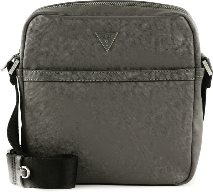 GUESS Schoudertas Certosa Saffiano Top Zip Xbody Flat Grey Grijs