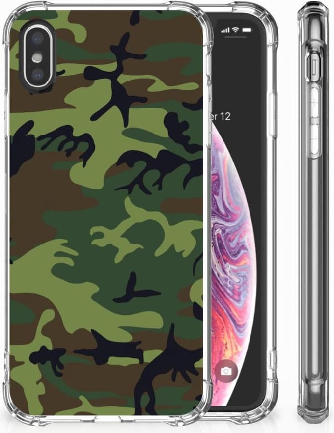 Apple iPhone X | Xs Doorzichtige Silicone Hoesje Army Dark