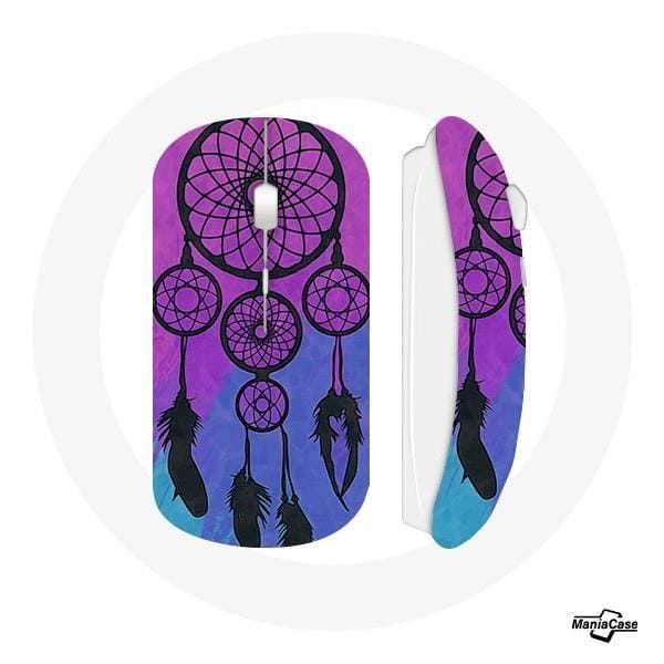 Draadloze muis Dream Catcher zwart blauwe en paarse achtergrond