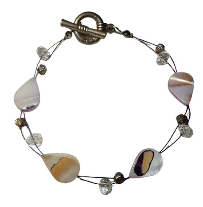 Vintage Armband Parelmoer en Bergkristal