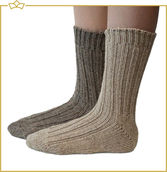 ATTREZZO® Sokken - Alpaca wol - 2 paar - maat 39-42 - Wol - Bruin