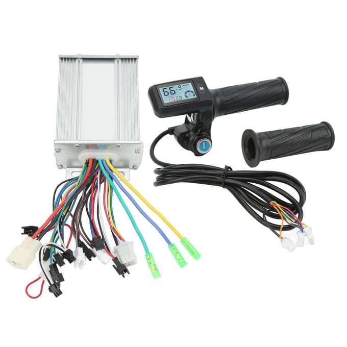 Kit de contrôleur de vélo électrique 450 W, contrôleur sans balais, écran LCD, compteur avec verrouillage de la poignée d'accélérateur black