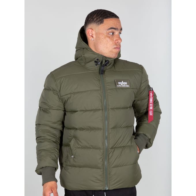 Alpha Industries Gewatteerde Hooded Puffer Alpha FD Jas Groen