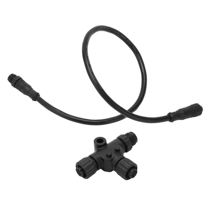 Voor NMEA 2000 Drop Backbone Kabel met T?Connector 5-pins Waterdicht M12 0,5m voor Garmin Netwerken black