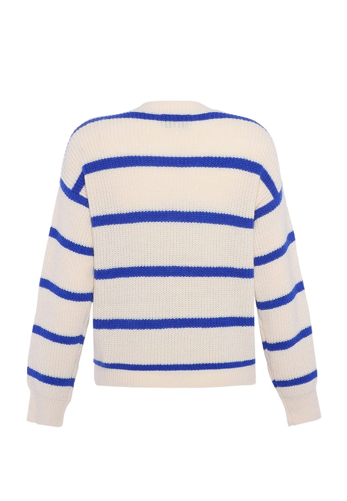 Faina Jumper Dames GEBROKEN WIT KONINGSBLAUW