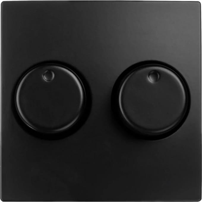 EMhub centraalplaat dimmerknop duo - Lumo55 mat zwart (4090081)