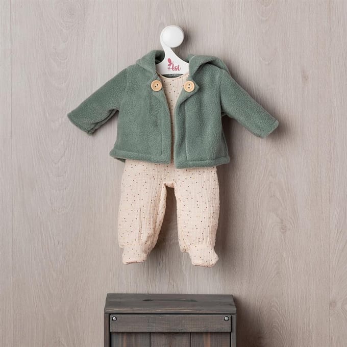 Asi poppenkleding set - bodysuit en jasje - Iris - poppen accessoires.