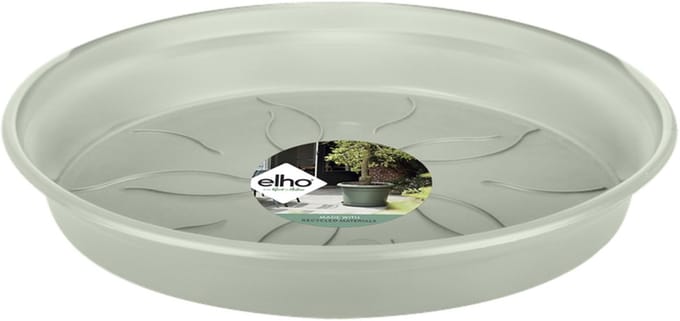 Elho Green Basics Schotel 29 - Schotel voor Binnen en Buiten - Kweken en Oogsten - Ø 29.3 x H 4.2 cm - Steengroen