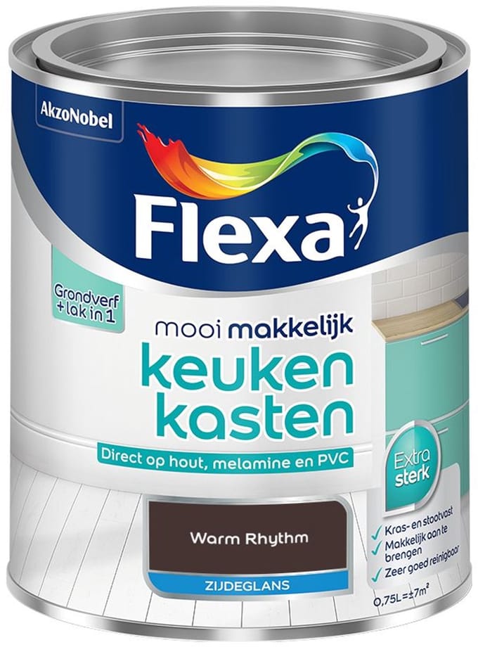 Flexa - Mooi Makkelijk Keukenkasten Zijdeglans - Warm Rhythm - Mengverf - 750 Ml