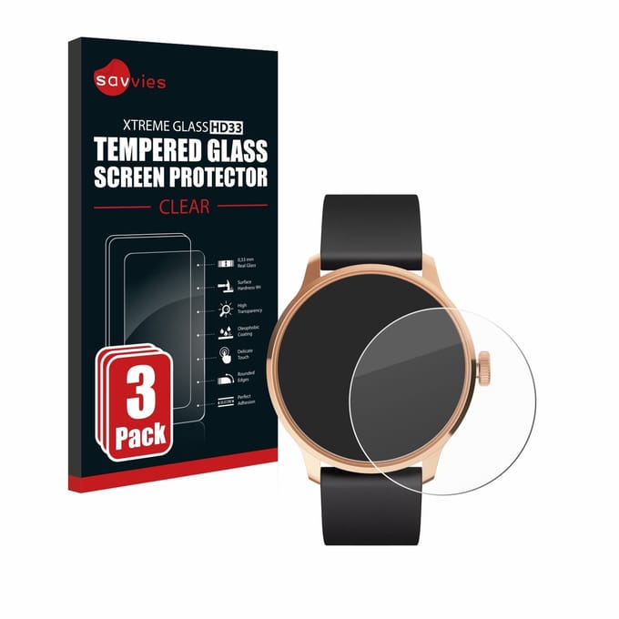 Savvies - Glas Screenprotector voor Withings ScanWatch Light - Gehard Beschermglas 9H 3 Stuks