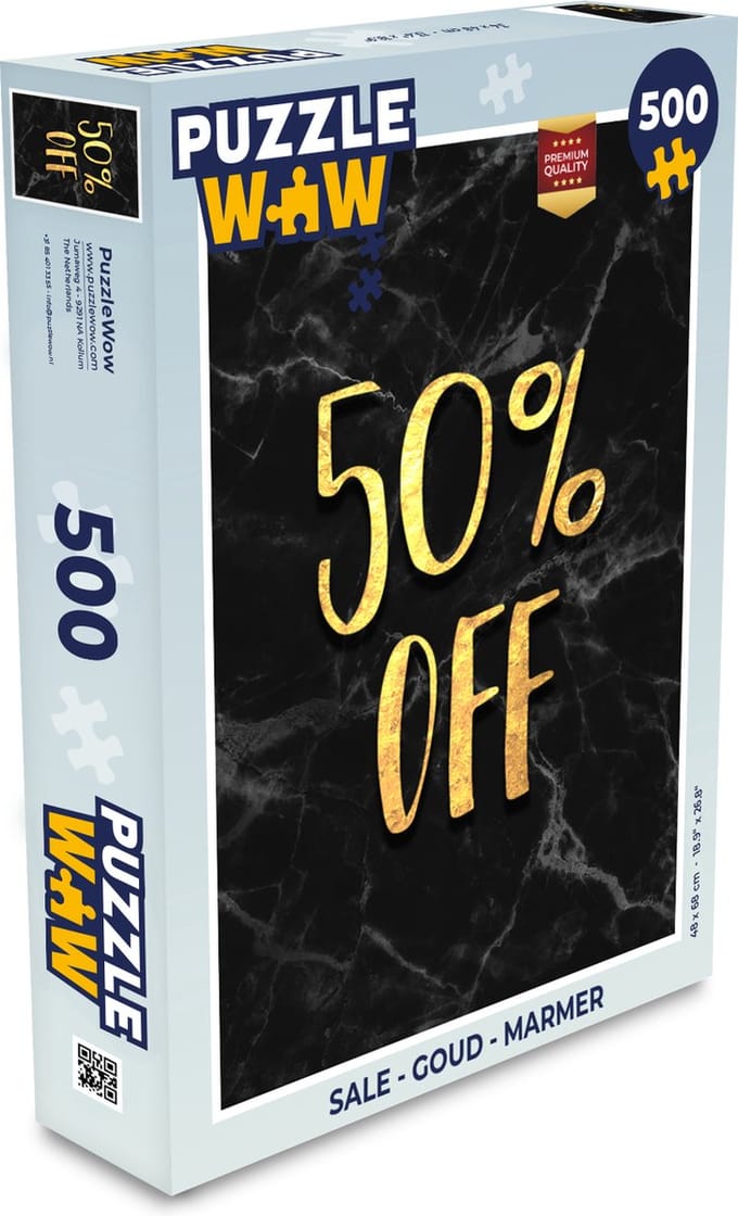 Puzzel Sale - Goud - Marmer print - Legpuzzel - Puzzel 500 stukjes