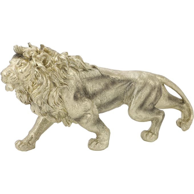 Leeuwenbeeld Figurine Moderne Kunst Sculptuur Handgemaakt Polyresin Dierenbeeld voor Kantoor Huisdecoratie beige
