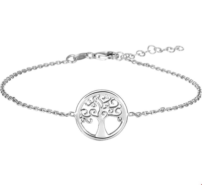 Zilver Gerhodineerd Armband Levensboom 1,5 Mm 17 + 3 Cm 1327136