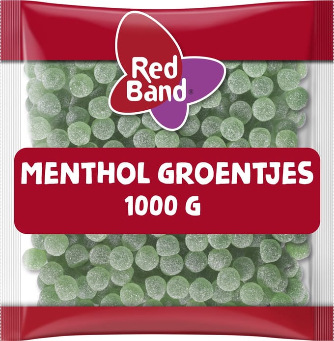 Red Band Menthol groentjes snoep - keelverfrissing - 1000g