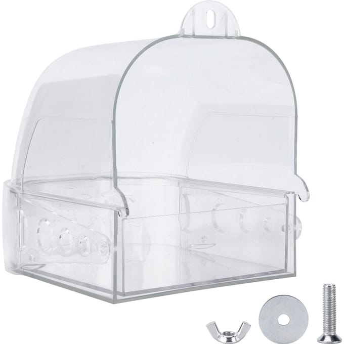 Vogels Badbox Hangend Transparant Vogels Badkuip Douchebox voor Kleine Papegaaien Kanarie white