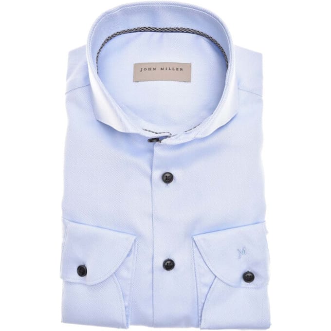 John Miller Tailored Fit Lange Mouw Overhemden Blauw 5140874-130-650