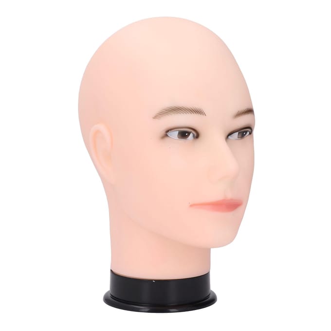 Kale Mannequin Hoofd Model PVC Veelzijdig Pruik Hoed Display Mannelijk Mannequin Hoofd voor Salon Schoonheidsschool Without makeup beige