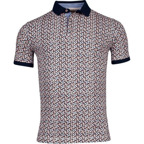 Baileys Polo Piqué Diagonal Open Squares Fantasy Red Earth / male