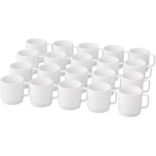 GGM Gastro (50 Stück) Polycarbonat Tee-/Kaffeetasse - 200ml - Weiß