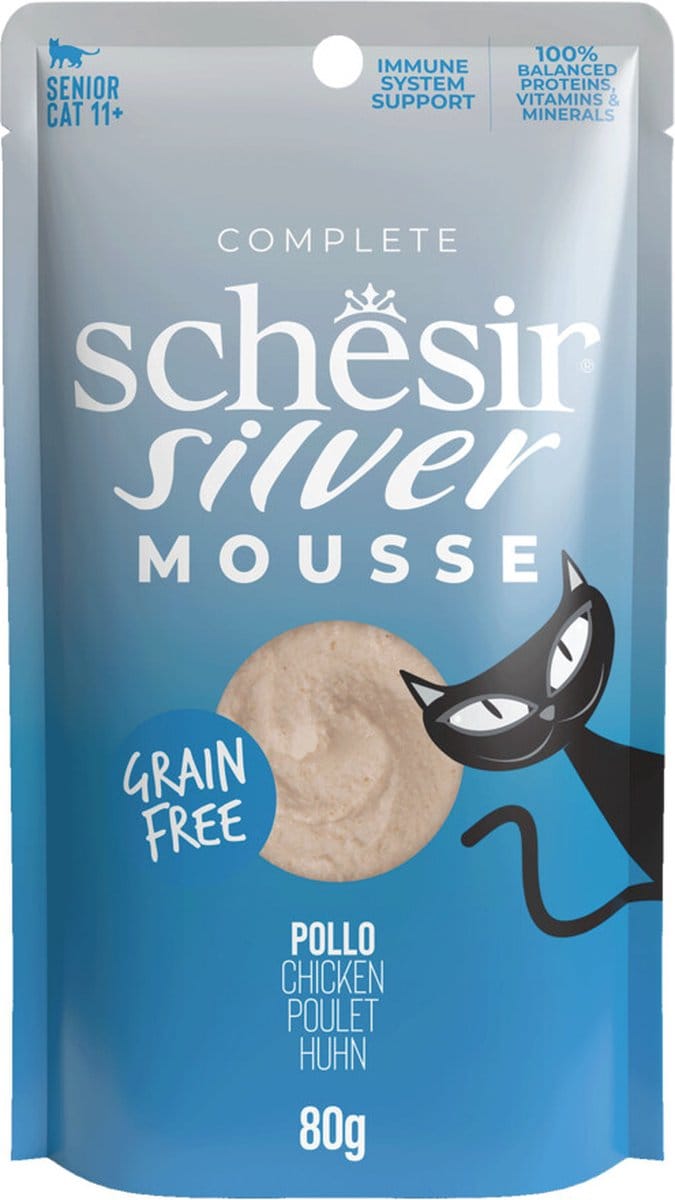 12x Schesir Silver Kat Mousse Kip 80 gr
