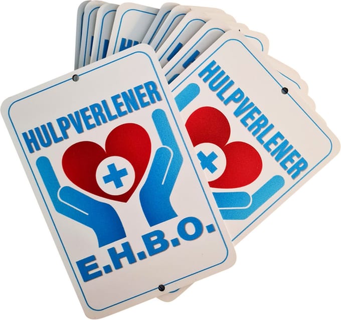 Autobordje HULPVERLENER E.H.B.O. (16cm x 11cm)