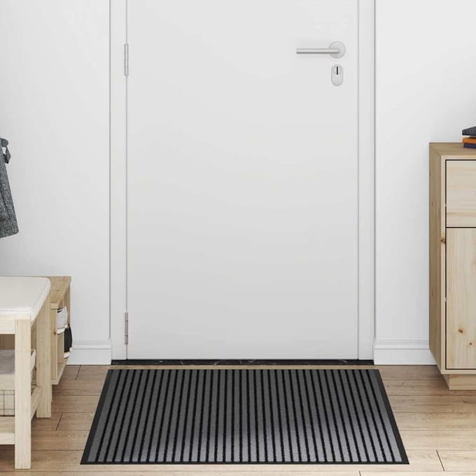vidaXL Deurmat Zwart 80 x 120 cm Polypropyleen