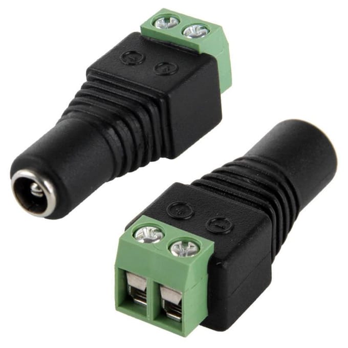 5.5mm x 2.1mm DC Power Female Jack to 2 Conductor schroeven Down Connector voor LED licht Controller