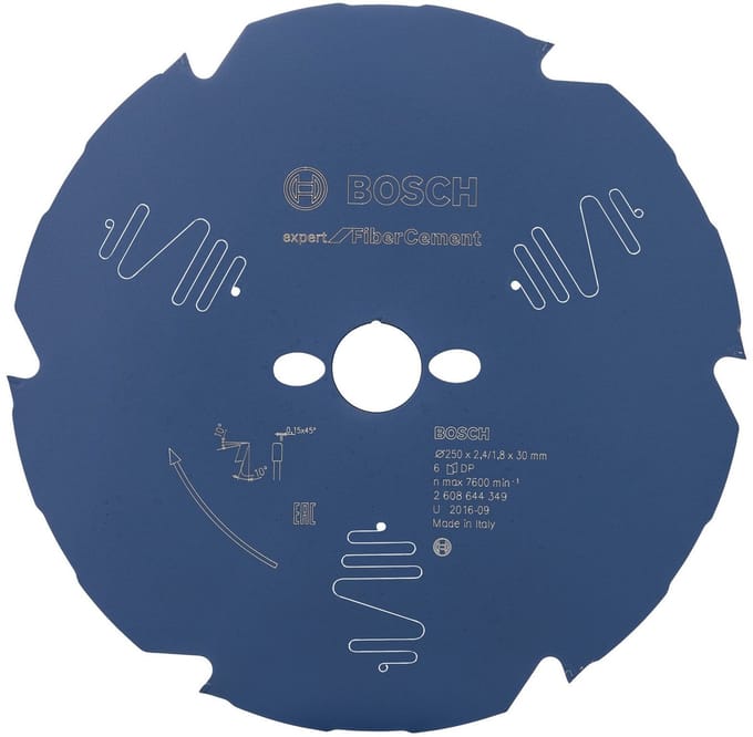 Bosch RUNDSAVKL 250X30X2.4MM 6T EXP FIBER CEME