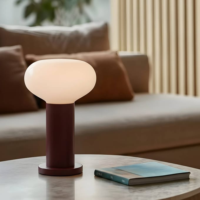 ALDEX Tafellamp Flo, rood, Ø 19 cm, glas