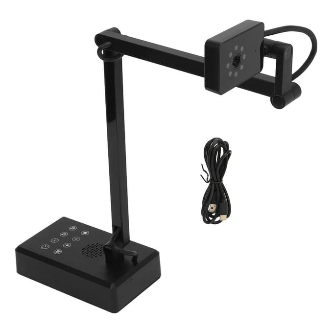 Caméra de documents USB 4K, Webcam 16MP, visualiseur d'image inversé, pliable pour une démonstration en direct, conférence Web noir