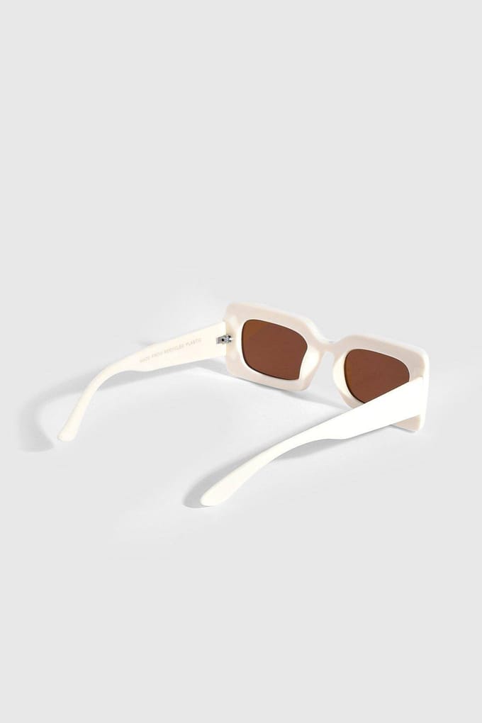 boohoo Dames Creme Retro Zonnebril | Cream