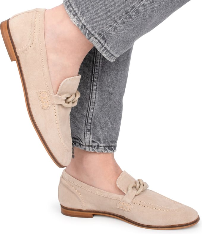 PS Poelman - Maat 37 - JENNY Dames Loafers - Beige/Zand