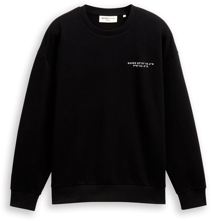 Tom Tailor Denim - Relaxed sweatshirt met print - Maat S - Black