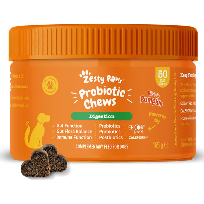 Zesty Paws Probiotische chews Pompoen - Dubbelpak: 2 x 50 Kauwtabletten