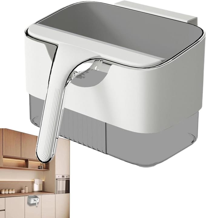 Keuken Compostbak - Voedselafval Container - Afval Scheiden - Ruimtebesparend Ontwerp - 35 x 25 x 22 cm - Grijs