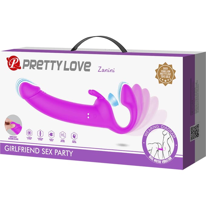 Pretty Love - Zanini - Vibrerende Strapless Strap-On - Paars