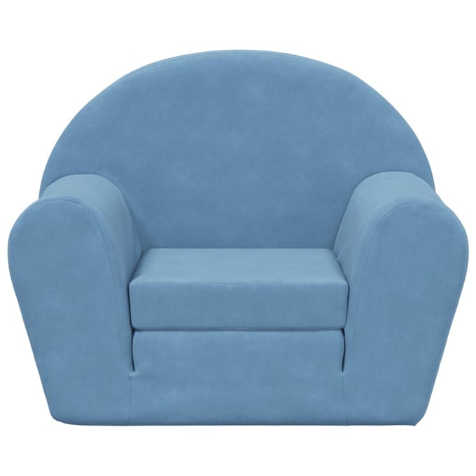 vidaXL - Kinderslaapbank - zacht - pluche - blauw
